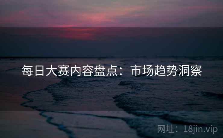 每日大赛内容盘点：市场趋势洞察