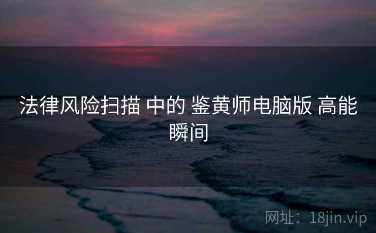 法律风险扫描 中的 鉴黄师电脑版 高能瞬间