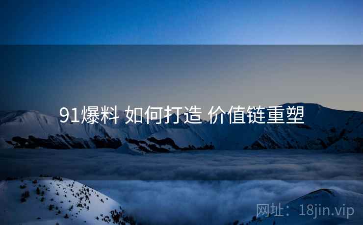 91爆料 如何打造 价值链重塑