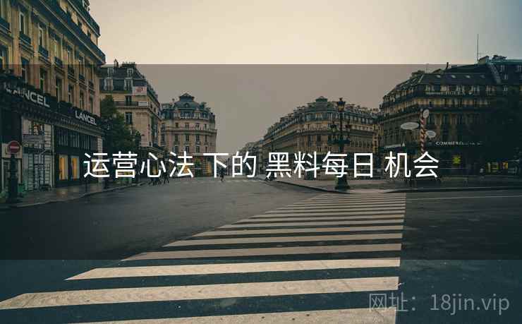 运营心法 下的 黑料每日 机会